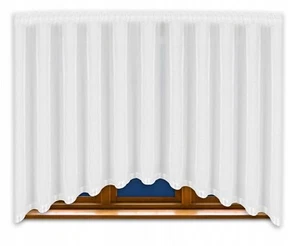LB-165 Fertiggardine aus Voile Weiß Fenstergardine Bogen 150x400 cm Gardine  - Bild 1 von 5