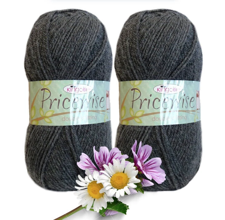 King Cole Pricewise DK Acrylic yarn color Dark Gray, 2 skeins - Image 1 of 1