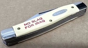 1990's OPERATION DESERT STORM COLONIAL USA POCKET FOLDING KNIFE NO SLAQ FOR IRAQ - Picture 1 of 10