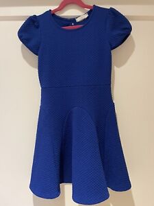 Girls SOPRANO Blue Short Sleeve Fit & Flare party Dress Size 10-12 M, cap sleeve
