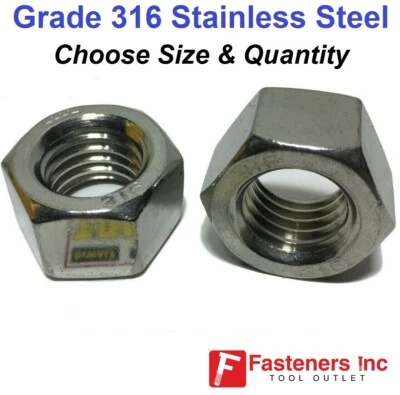 BRIGHTON UNC 316 Grade Stainless Steel Finished Hex Nut GRADE 316 (Choose Size & Qty)