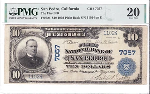 $10 1902 PB National SAN PEDRO California CA 🇺🇸 VERY Rare 🇺🇸 - Picture 1 of 2