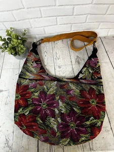 Altiplano Chichi Guatemalan Floral Tapestry Carpet Small Hobo Shoulder Bag Purse - Picture 1 of 7