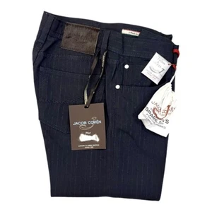 JACOB COHEN J610 WOOL Herren 5 Pocket Jeans Hose blau grau Nadel Streifen Wolle! - Bild 1 von 11