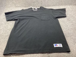 Russell Athletic T Shirt Mens Large Black Retro Vintage High Cotton - Picture 1 of 8
