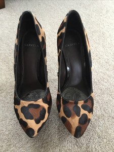 carvela leopard print trainers