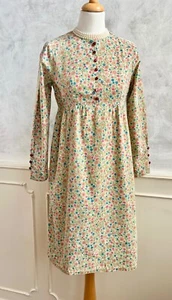 Vintage 1960/70's Lee Cecil of London Floral Arts & Crafts Smock Summer Dress 8 - Picture 1 of 8