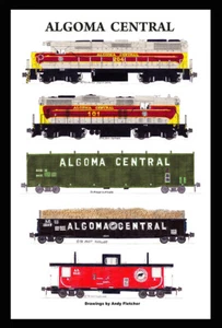 Algoma Central Locomotives 12"x18" matted poster Andy Fletcher signed - Picture 1 of 1