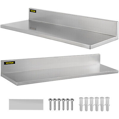 VEVOR Commercial Catering Stainless Steel Wall Shelf Kitchen 8.6'' X 16'' 2pcs • 40.79£