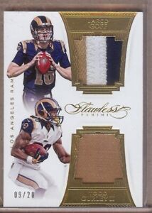 2016 PANINI FLAWLESS JARED GOFF / TODD GURLEY DUAL PATCH 09/20!!
