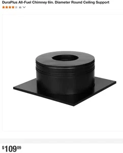 DuraVent DuraPlus All-Fuel-Schornstein 6 Zoll Durchmesser runde Deckenstütze - Bild 1 von 5