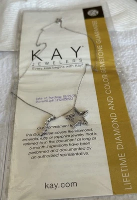 Colgantes de dos astillas de diamantes en peso sólido de 10 k, estrella, viaje, una cadena Foto 1 de 4