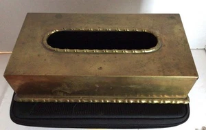 Brass Bamboo Tissue Box Cover VTG - Picture 1 of 7