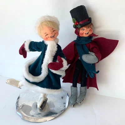 Par de dos muñecas posables Annalee de colección 1991 niña y niño Foto 1 de 4