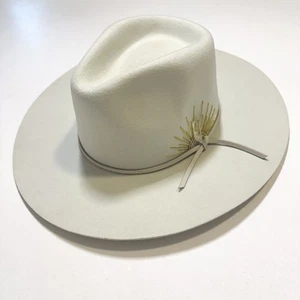 Free People Wyeth McVie Cashmere Wool Ranch Wide-Brim Sunburst Hat Western Bone - Bild 1 von 13