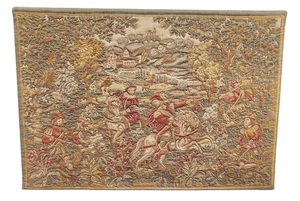 Vintage D’Halluin Louvières French Aubusson Tapestry – Hawk Hunt Scene 72x50.5 - Picture 1 of 4