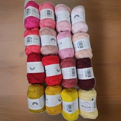 Hobbii Rainbow Yarn Size 1 Lot Of 16 Skeins 50 Gm Each Spring/Baby Colors - Image 1 of 4