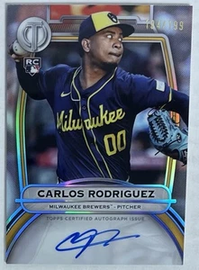 2025 Topps Tribute Autographs Carlos Rodriguez RC Milwaukee Brewers #194/199 - Picture 1 of 2