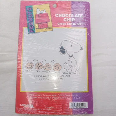 Kit Vintage LeisureArt Ponto Cruz SNOOPY Chocolate Chip Cookies Novo - Imagem 1 de 4