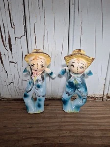Shaker sale e pepe Giappone spaventapasseri Howard Halloween vintage anni 50 con tappi - Foto 1 di 13
