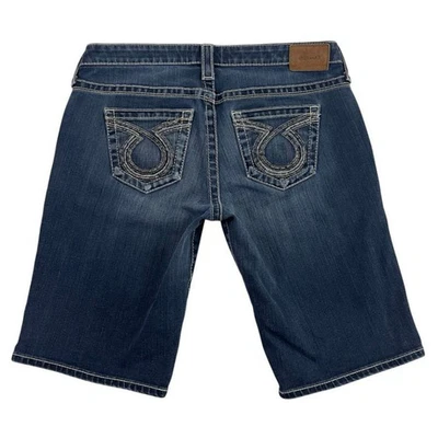 Big Star Shorts Womens Size 29 Blue Bermuda Low Rise Embroidered Denim - Image 1 of 4
