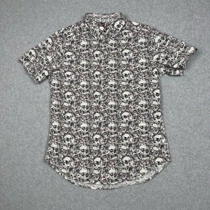 Camisa Robert Graham Hombres S Botones Calavera Manga Corta Floral Gótica Hawaiana - Imagen 1 de 10