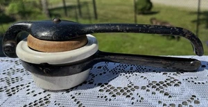 Vintage Lemon Squeezer Cast Iron & Porcelain Kitchen Hand Press - Picture 1 of 11