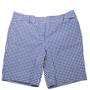 Talbots Women's Petite Blue & White Gingham Plaid Bermuda Perfect Shorts - Bild 1 von 6