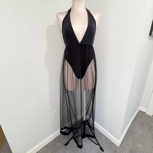 Daijanala Bodysuit Dress Sheer Maxi Dress Black Size Small Rare Custom Cheeky - Picture 1 of 17
