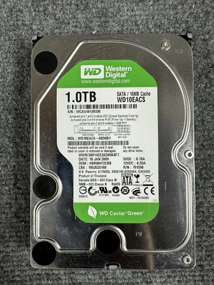 Western Digital Caviar Green 1TB 3.5” SATA Internal Hard Drive WD10EACS 16MB - Image 1 of 4