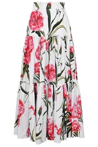 Dolce & Gabbana White/Multicolor Floral Print Maxi Skirt 38/US 2 - Picture 1 of 18