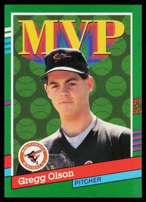 1991 Donruss Gregg Olson #393a BASEBALL Baltimore Orioles - Image 1 of 2