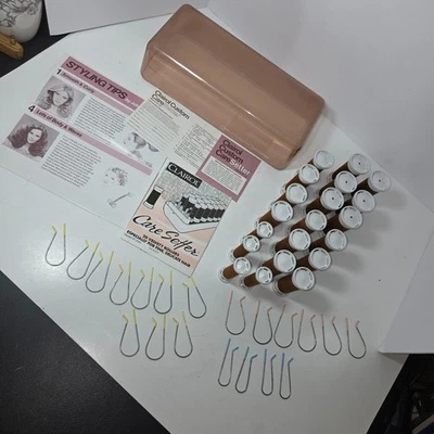 1991 Set 20 Velvety Rollers + 20 Clips + Cover + Info Clairol Care Setter KF-20W - Image 1 of 4