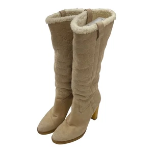 GUCCI Boots Women's Size 37 Beige Leather - Picture 1 of 7