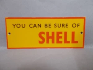 Vintage Metal Advertising Sign SHELL PETROL Mint Old Shop Stock C.1947 Milbro - Picture 1 of 2