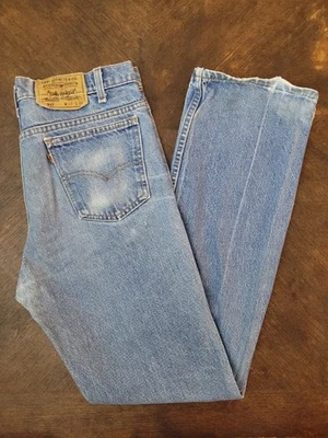 Jeans Levi's 517 vintage años 70 para hombre 33x33 naranja lengüeta corte bota desgastado desteñido Foto 1 de 4