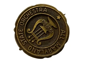 Vintage 1959-60 All Maryland State Orchestra Lapel Pin & Jenkins' Baltimore MD - Picture 1 of 4