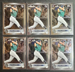 Cal Raleigh RC 2022 Topps Chrome Base Card Rookie LOT (6) Seattle Mariners #149 - Picture 1 of 2