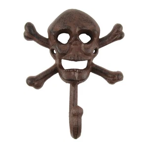 Metal Jolly Roger Montaje en Pared Llavero Gancho Cabeza Esqueleto Halloween Decoración del Hogar - Imagen 1 de 2