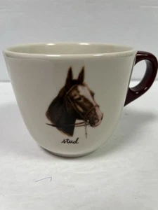 Fishs Eddy "Stud" 3,5" 12 Unzen Pferd Kaffee/Tee Becher EUC - Bild 1 von 8
