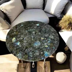 30" Round Labradorite Stone Coffee Table Crystal Healing Gemstone Home Decors - Picture 1 of 7