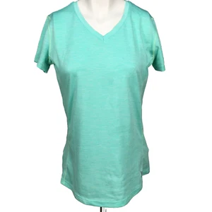 Camiseta deportiva a rayas verdes RBX Performance para mujer S/P manga corta cuello en V - Imagen 1 de 8