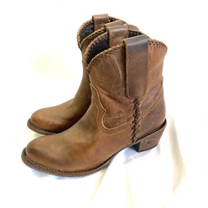 Stivali da cowboy Lane PLAIN JANE PJ marroni taglia 6 corti in pelle western alla caviglia country - Foto 1 di 11
