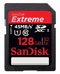 Sandisk Extreme SDXC Card 128GB 45MB/s - Picture 1 of 1