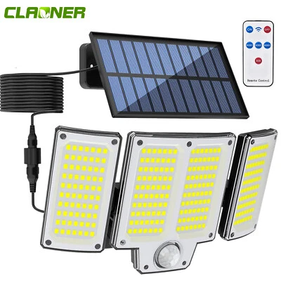 LED Solarleuchte mit Bewegungsmelder Außen Solar Lampe Fluter Sensor Strahler - Bild 1 von 4
