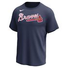 Nike Team Wordmark Poly Tee Short Sleeve T-Shirt Midnight Navy LG Braves