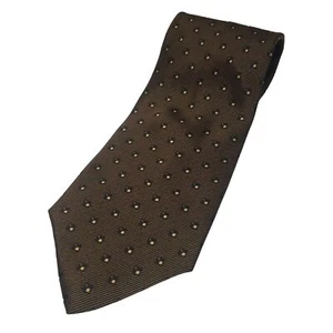 J. Ferrar Classic Necktie Silk, Geometric Tie Brown Black - Picture 1 of 5