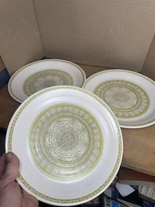 Lot Of 3 Hacienda Green Franciscan Earthenware Dinner Plates - Picture 1 of 9