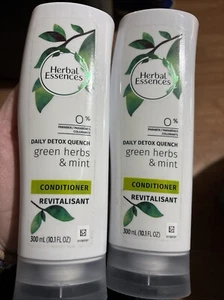 2 x Herbal Essences Green Herbs & Mint Conditioner Paraben Free 10.1 Fl Oz - Picture 1 of 2