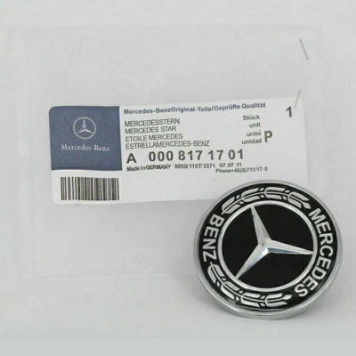 FIT Mercedes Benz Star Flat Hood Bonnet Logo Emblem Badge High Gloss  57mm - Image 1 of 4